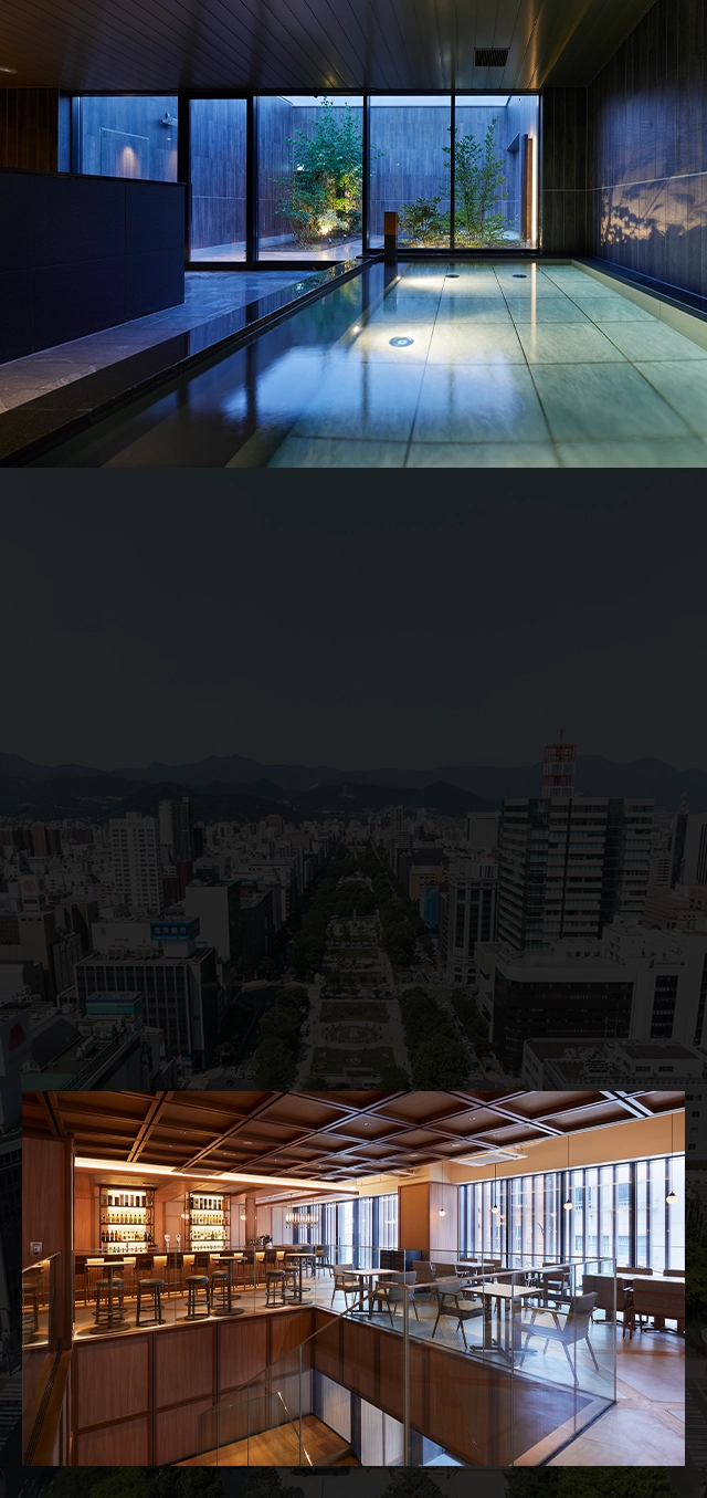 도시의 기능성과 풍부한 자연이 조화를 이룬 관광 도시, 삿포로. 지상 13층짜리 최상층에는 치유의 천공 노천탕. 시계탑이나 공원의 개요 등 유명 관광지에의 액세스도 발군. 비즈니스에서의 이용은 물론, 레저나 음식, 윈터 스포츠와 폭넓은 체재 스타일을 다채로운 매력이 물들입니다. 대도시 삿포로에 있으면서, 마음 쉬는 상질의 체재를, 여기 GRANBELL HOTEL TANUKI, SAPPORO에서 꼭 즐겨 주세요.